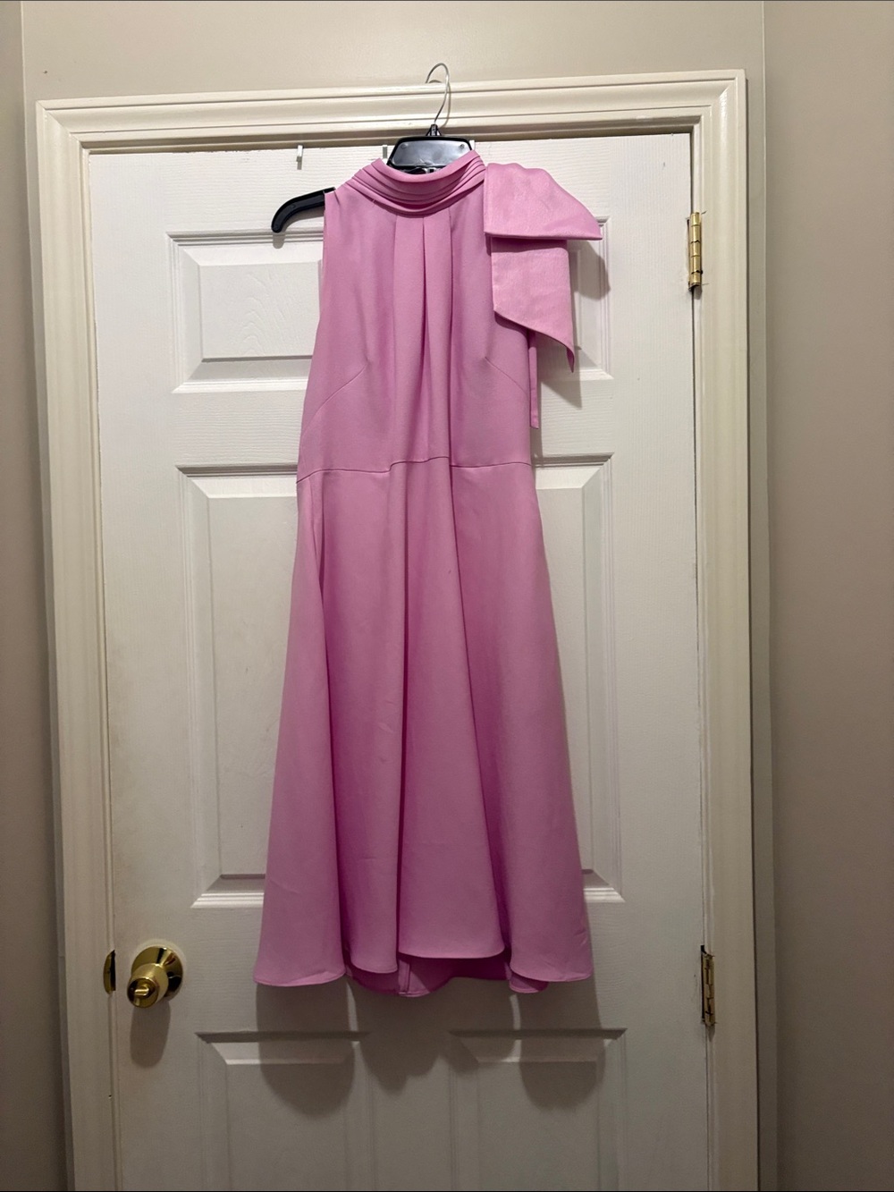 Eliza J Pink One-Shoulder Bow Cocktail Dress